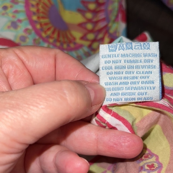 Boden Floral Cotton Tunic Swim Coverup With Beaded Neckline Size‎ 12 - Picture 8 of 8